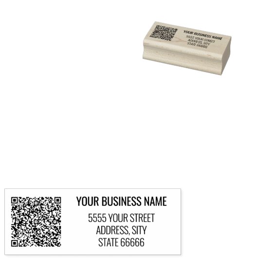 Aangepaste QR-codenaam Adres Rubber Stamp Sjabloon Rubberstempel (Gestempeld)