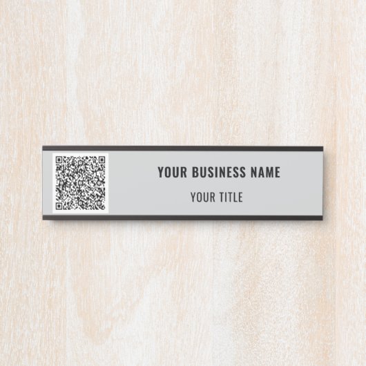 Aangepaste QR-codenaam Business Door Sign Sjabloon Deurbordje (Voorkant)