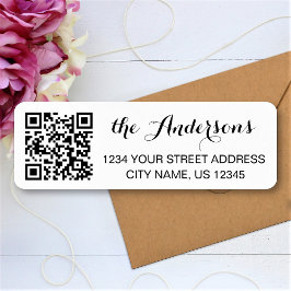 Aangepaste QR-codenaam Tekst Retouradres Etiket