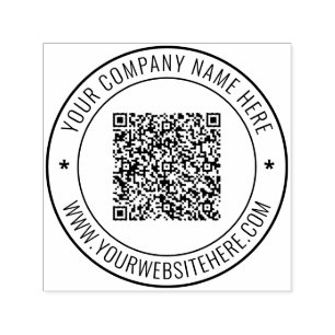 Aangepaste QR-codenaam Website Business Round Stam Zelfinktende Stempel