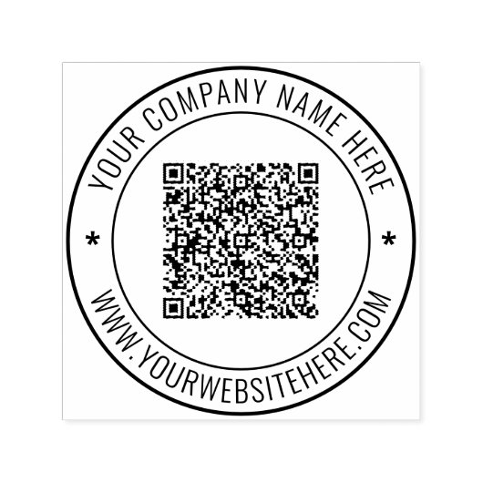 Aangepaste QR-codenaam Website Business Round Stam Zelfinktende Stempel (Design)