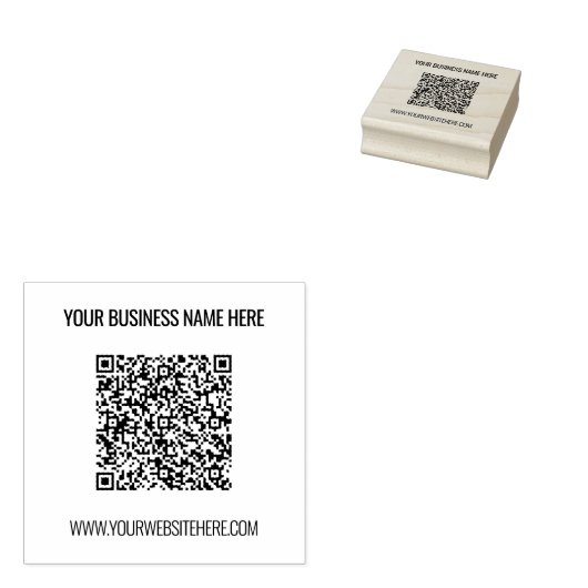 Aangepaste QR-codenaam Website Rubber Stamp Rubberstempel (Gestempeld)