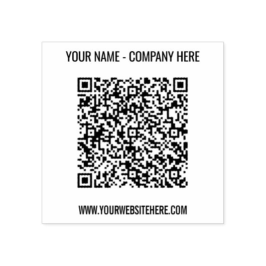 Aangepaste QR-codenaam Website Stamp Sjabloon Rubberstempel (Afrduk)