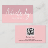 Aangepaste QR-codenetten Kunstroze Paarse minimali Visitekaartje (Voorkant / Achterkant)