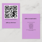 Aangepaste QR-codenummer Modern Trendy Note Card Notitiekaartje (Voorkant / Achterkant)