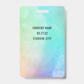 Aangepaste QR-codepastel regenboogstraal VIP Alle  Badge (Achterkant)