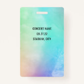 Aangepaste QR-codepastel regenboogstraal VIP Alle Badge (Achterkant)