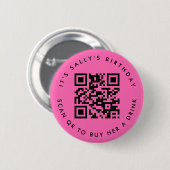 Aangepaste Qr-codes Cash App Verjaardags-Pin, Heet Ronde Button 5,7 Cm (Voorkant /achterkant)