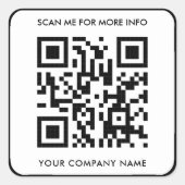 Aangepaste QR-codes Vierkante Sticker (Voorkant)