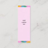 aangepaste qr-codesector eenvoudige roze bladwijze mini visitekaartje (Achterkant)