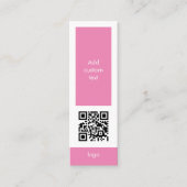 aangepaste qr-codesector eenvoudige roze bladwijze mini visitekaartje (Voorkant)