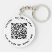 Aangepaste QR-codetekst contactinfo foto-kinderen Sleutelhanger (Achterkant)