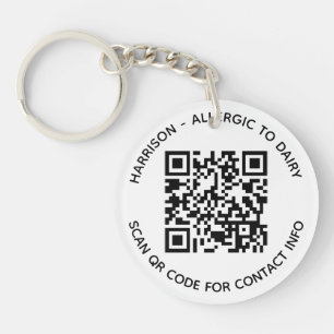 Aangepaste QR-codetekst contactinfo foto-kinderen Sleutelhanger