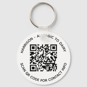 Aangepaste QR-codetekst contactinfo foto-kinderen Sleutelhanger