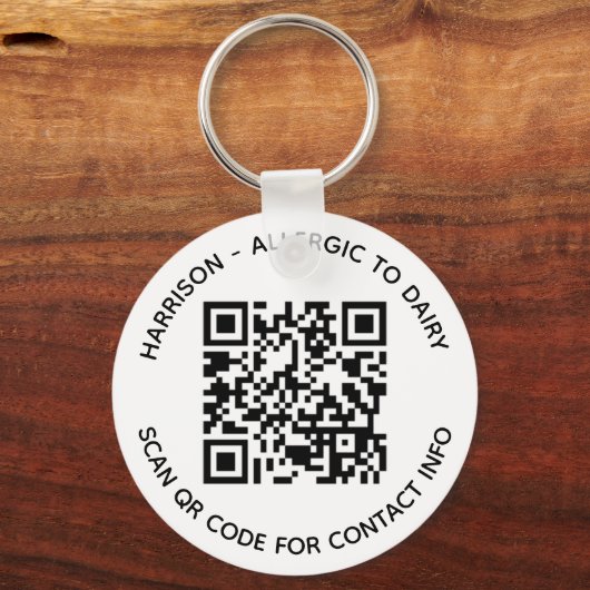 Aangepaste QR-codetekst contactinfo foto-kinderen Sleutelhanger (Achterkant)