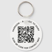 Aangepaste QR-codetekst contactinfo foto-kinderen Sleutelhanger (Achterkant)