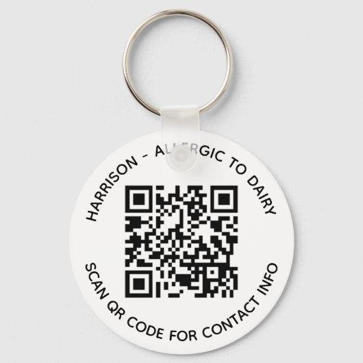 Aangepaste QR-codetekst contactinfo foto-kinderen Sleutelhanger (Achterkant)