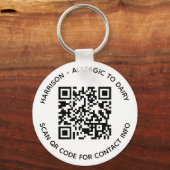 Aangepaste QR-codetekst contactinfo foto-kinderen Sleutelhanger (Voorkant)