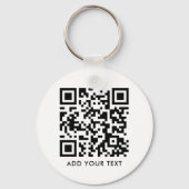 Aangepaste QR-codetekst Moderne zwarte witboeken Sleutelhanger (Voorkant)