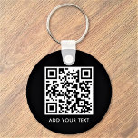 Aangepaste QR-codetekst Moderne zwarte witboeken Sleutelhanger<br><div class="desc">Upload een QR-code, voeg tekst toe en creëer eenvoudig uw gepersonaliseerde sleutelhanger. Klik op BEWERKEN om de achtergrondkleur of de tekstkleur te wijzigen. U kunt DIT ONTWERP OVERDRAGEN op andere Zazzle-producten en het aanpassen aan de meeste Zazzle-items. Standaard Studio-design zijn gemaakt in een grafische oplossing met hoge resolutie voor een...</div>