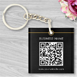 Aangepaste QR-codetekst Moderne zwarte witboeken Sleutelhanger<br><div class="desc">Upload een code QR, voeg tekst toe, en creëer gemakkelijk uw gepersonaliseerde sleutelhanger. Klik OP VERDER AANPASSEN om de achtergrondkleur of tekstkleur te wijzigen. U kunt dit ONTWERP overdragen op andere Zazzle producten en het aanpassen om de meeste Zazzle punten te passen. De standaard design van Studio worden gemaakt in...</div>