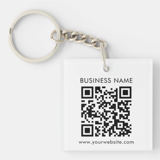 Aangepaste QR-codetekst Moderne zwarte witboeken Sleutelhanger (Voorkant)