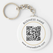 Aangepaste QR-codetekst Moderne zwarte witboeken Sleutelhanger (Voorkant)