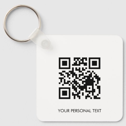 Aangepaste QR-contactinfo Minimaal ontwerp met wit Sleutelhanger (Voorkant)