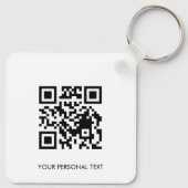 Aangepaste QR-contactinfo Minimaal ontwerp met wit Sleutelhanger (Achterkant)