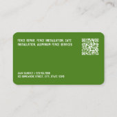 Aangepaste QR Fence Building & Reparatie Visitekaartje (Achterkant)