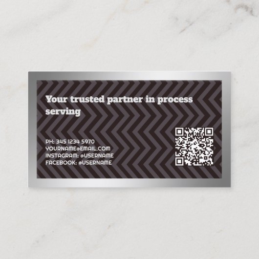 Aangepaste QR-foto van processerver Visitekaartje (Achterkant)