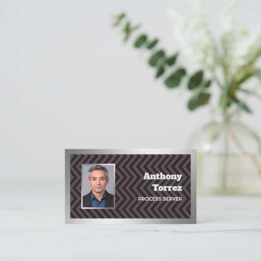 Aangepaste QR-foto van processerver Visitekaartje (Staand voorkant)