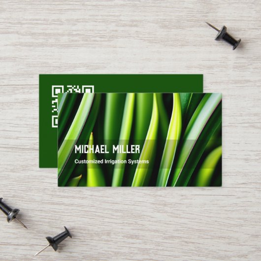 Aangepaste QR gazon maaien Contactkaartje (Voorkant / Achterkant in situ)