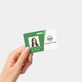 Aangepaste QR Green Corporate Employee Photo Name Badge (Handheld)