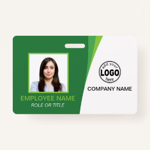 Aangepaste QR Green Corporate Employee Photo Name  Badge
