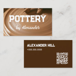 Aangepaste QR-handgemaakte keramiek Visitekaartje
