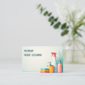 Aangepaste QR huis schoonmaak Visitekaartje (Staand voorkant)