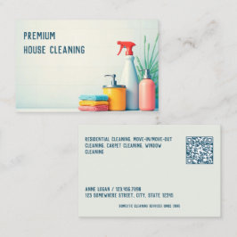 Aangepaste QR huis schoonmaak Visitekaartje
