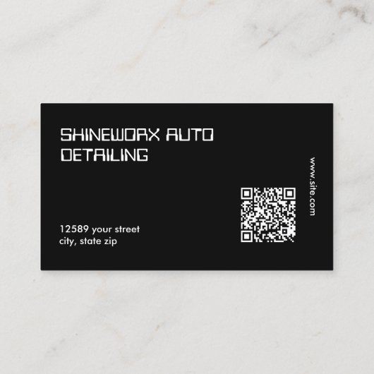 Aangepaste QR Luxe Auto Detailing Visitekaartje (Achterkant)