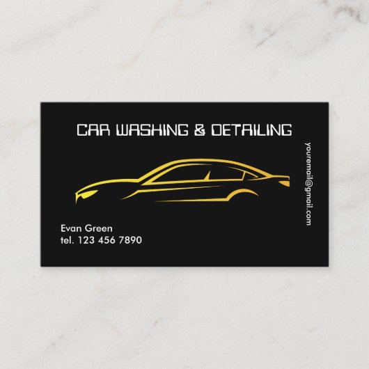 Aangepaste QR Luxe Auto Detailing Visitekaartje (Voorkant)