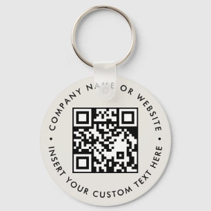 Aangepaste QR Marketing Contact Minimaal Zakelijk Sleutelhanger