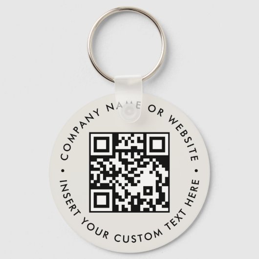 Aangepaste QR Marketing Contact Minimaal Zakelijk  Sleutelhanger (Voorkant)
