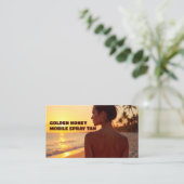 Aangepaste QR Mobiele Spray Tanning Visitekaartje (Staand voorkant)