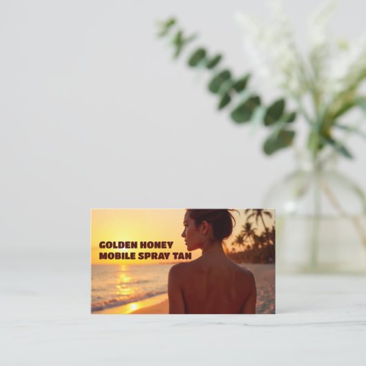 Aangepaste QR Mobiele Spray Tanning Visitekaartje (Staand voorkant)