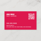 Aangepaste QR Party Planner Ballon Visitekaartje (Achterkant)