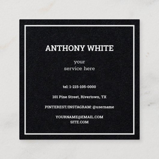 Aangepaste QR Premium Vierkante Visitekaartje (Achterkant)