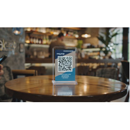 Aangepaste QR Review Tafel Sign met Logo Reclamebord Met Voetstuk