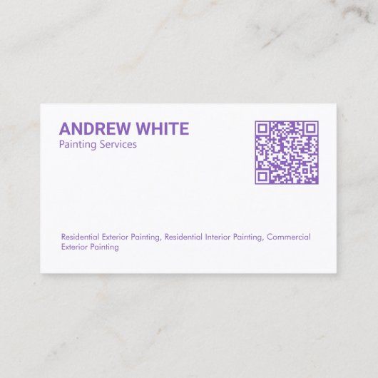 Aangepaste QR-schilder Visitekaartje (Achterkant)