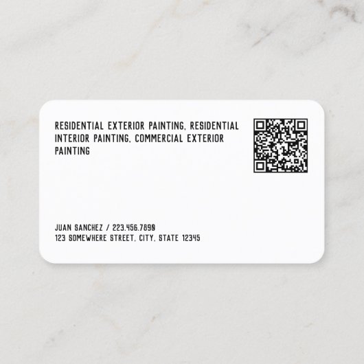 Aangepaste QR-schilder Visitekaartje (Achterkant)