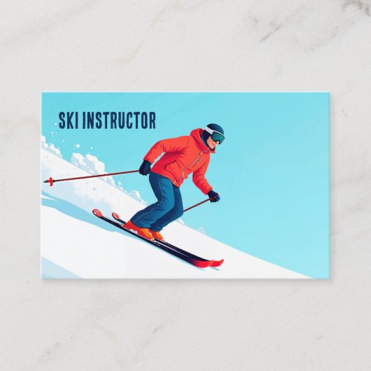 Aangepaste QR Ski Instructor Visitekaartje (Voorkant)